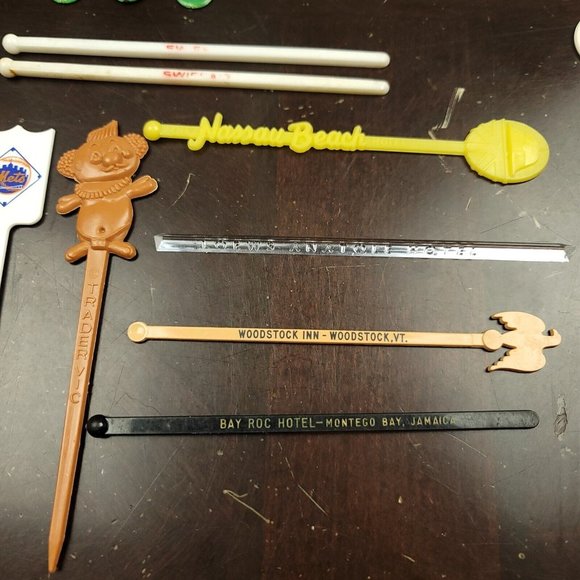Vintage Mid-Century MCM Swizzle Sticks‎ 42 Hotels Airlines Casinos - Picture 7 of 11